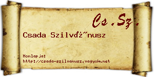 Csada Szilvánusz névjegykártya
